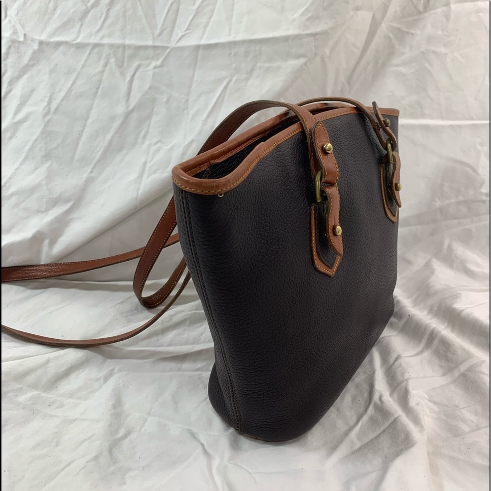 Vintage DOONEY & BOURKE brown pebbled leather tote shopper bag All Weather - Picture 4 of 16